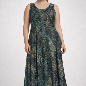 PerSeption Concept Women's XL Sleeveless Midi Dress
Teal Boho Floral